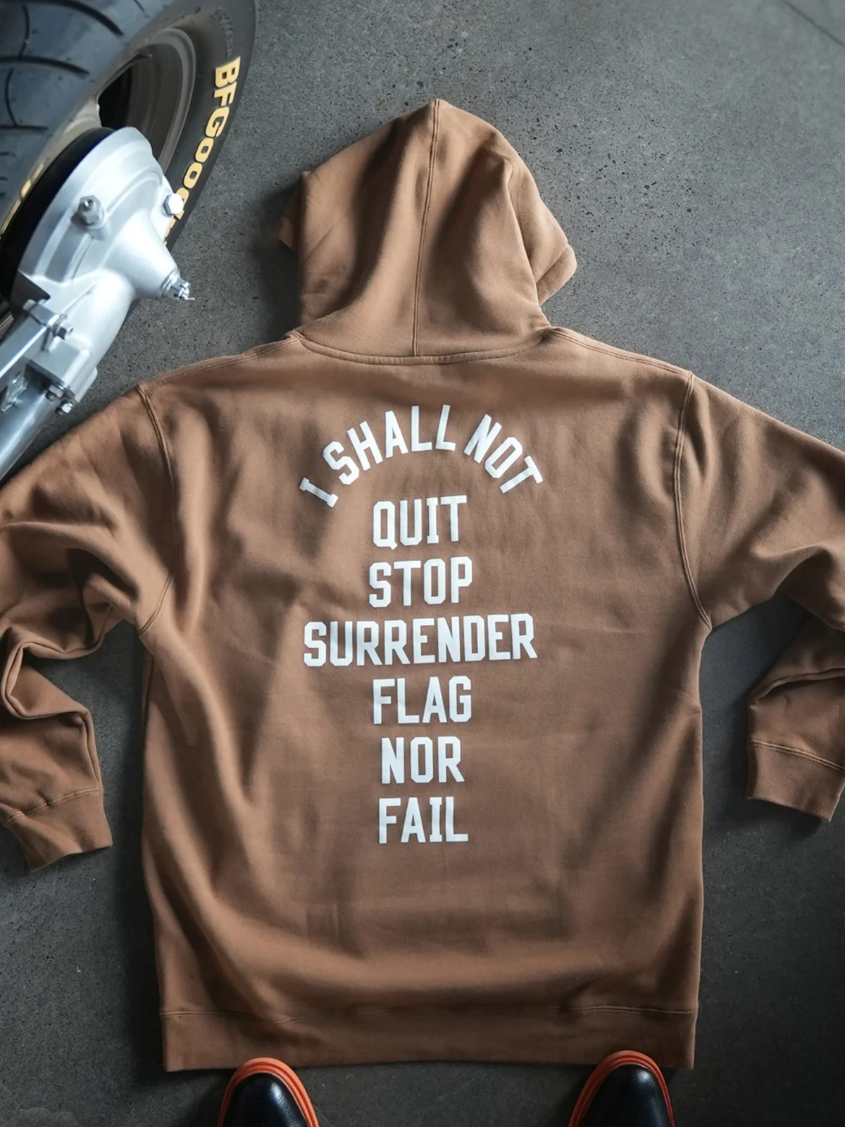 ANTHEM HOODIE - SADDLE/WHITE - Image 6