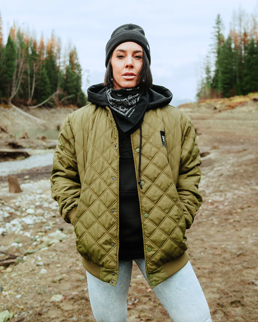 BOMBER JACKET - OLIVE - Image 6