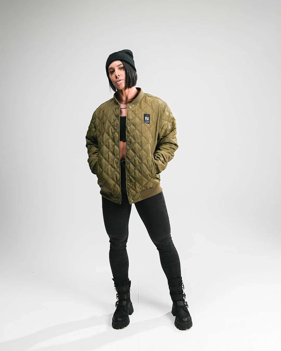 BOMBER JACKET - OLIVE - Image 8