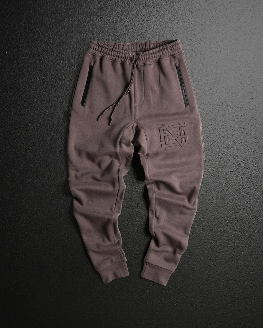 EMBOSSED FITTED JOGGERS-EARTH - Image 3