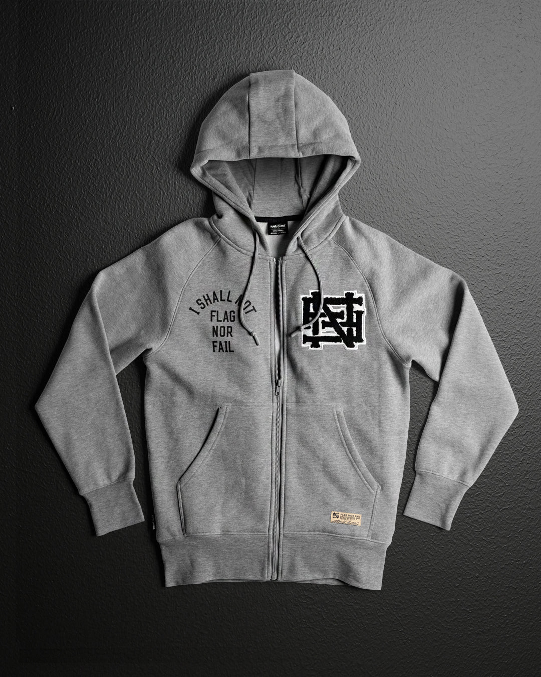 VARSITY PATCH ZIP UP - GREY - Image 3