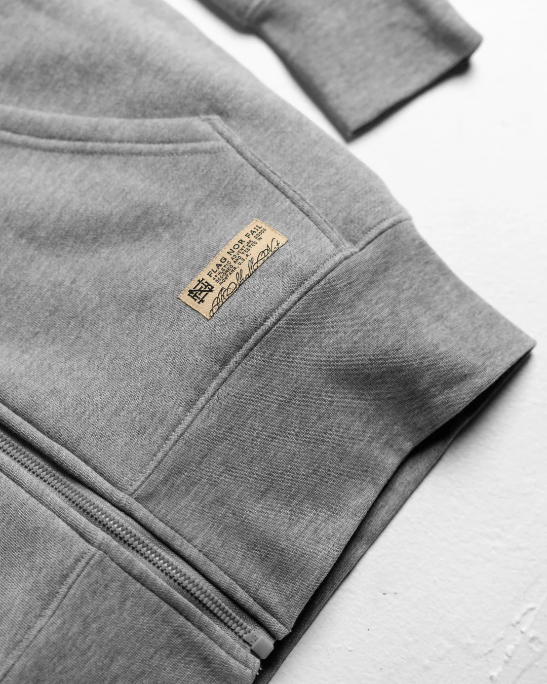 VARSITY PATCH ZIP UP - GREY - Image 9