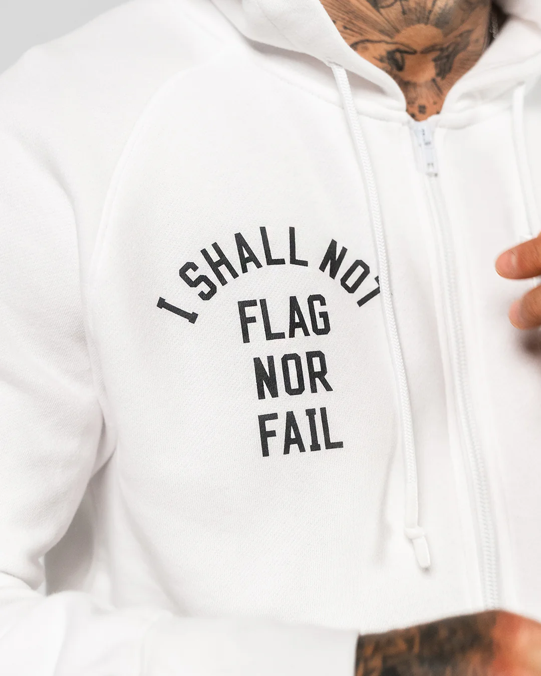 VARSITY PATCH ZIP UP - WHITE - Image 10