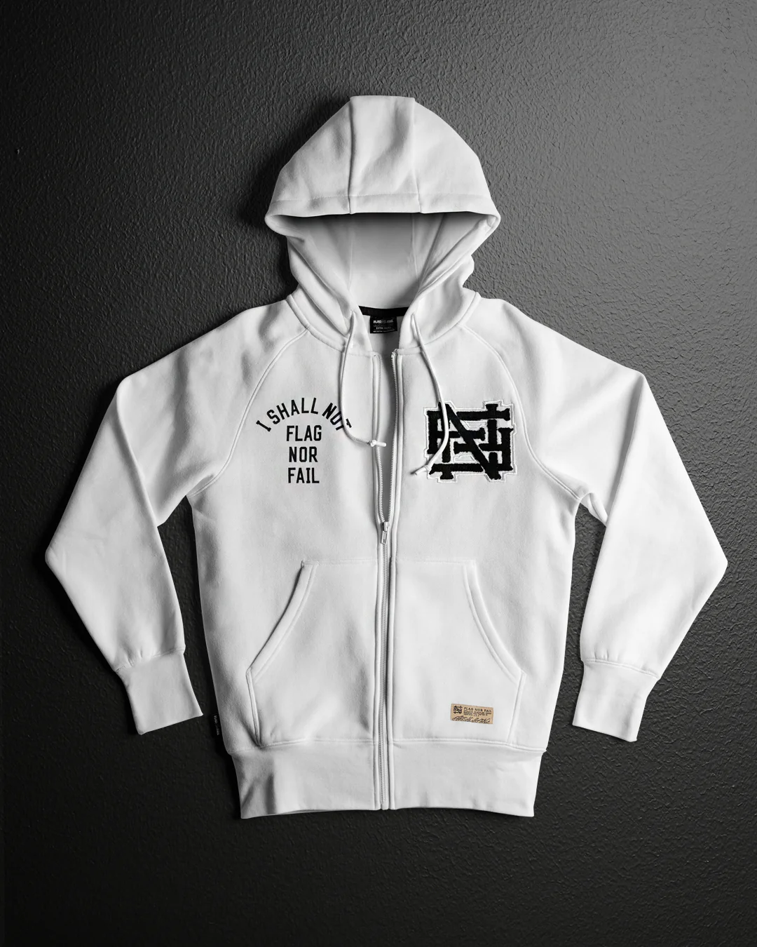 VARSITY PATCH ZIP UP - WHITE - Image 3
