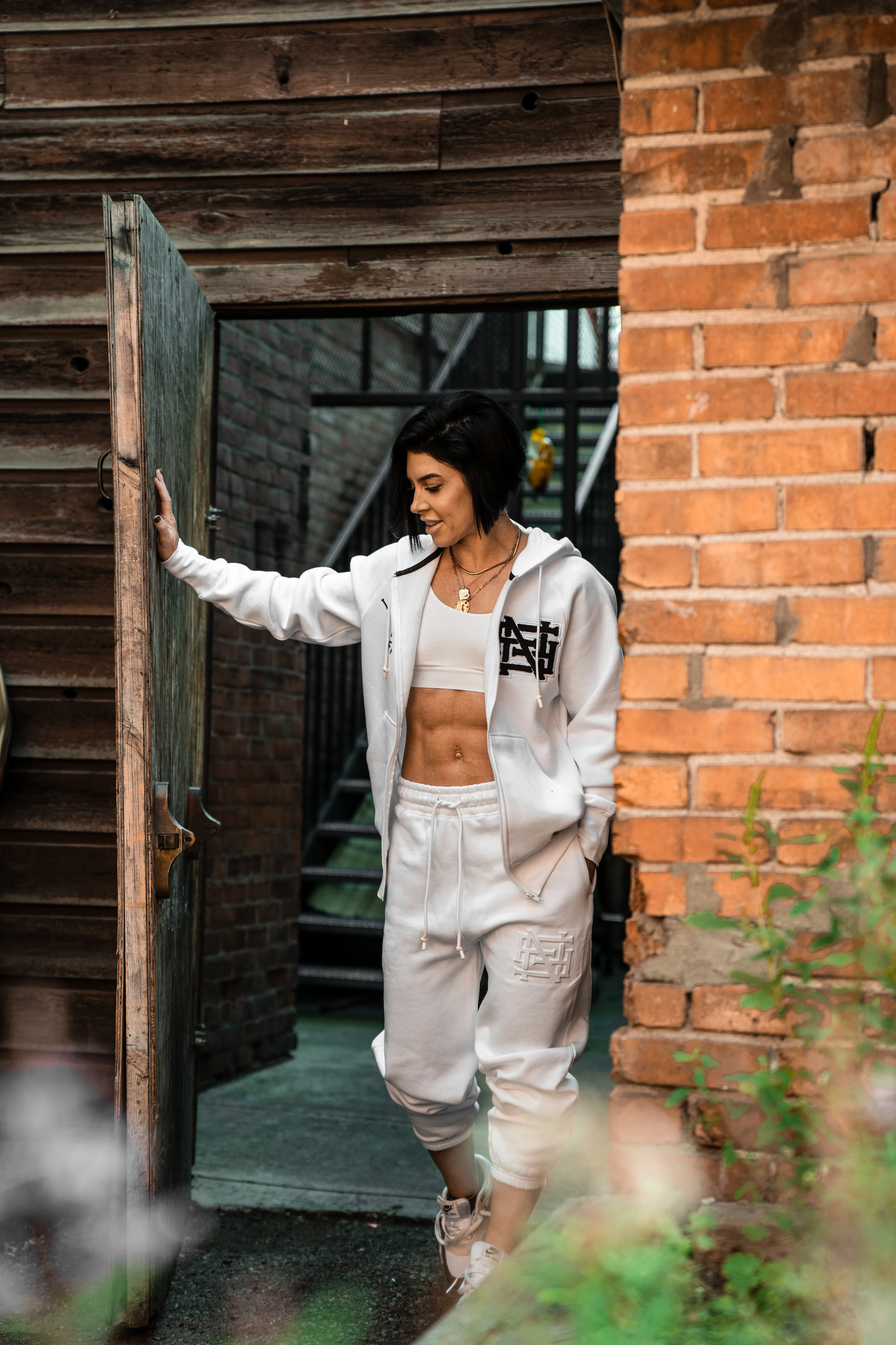 VARSITY PATCH ZIP UP - WHITE - Image 8