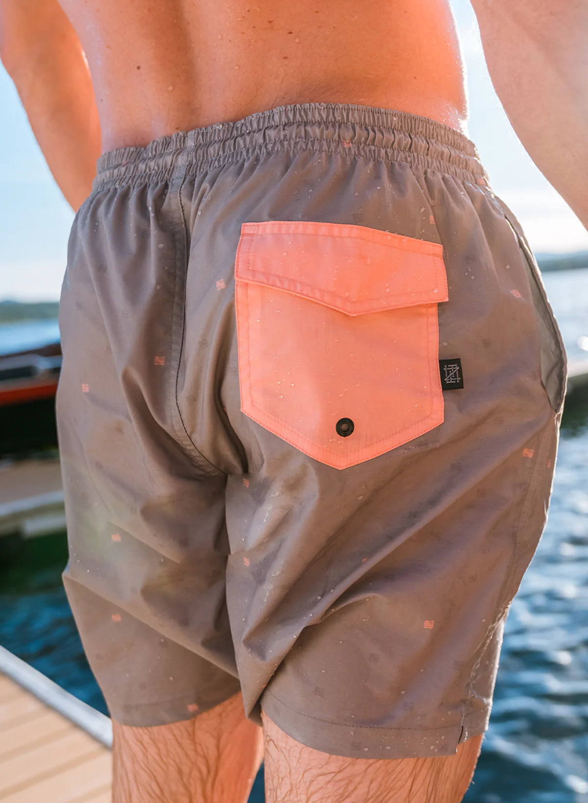 MEN'S FNF SWIM TRUNKS - GREY - Image 7