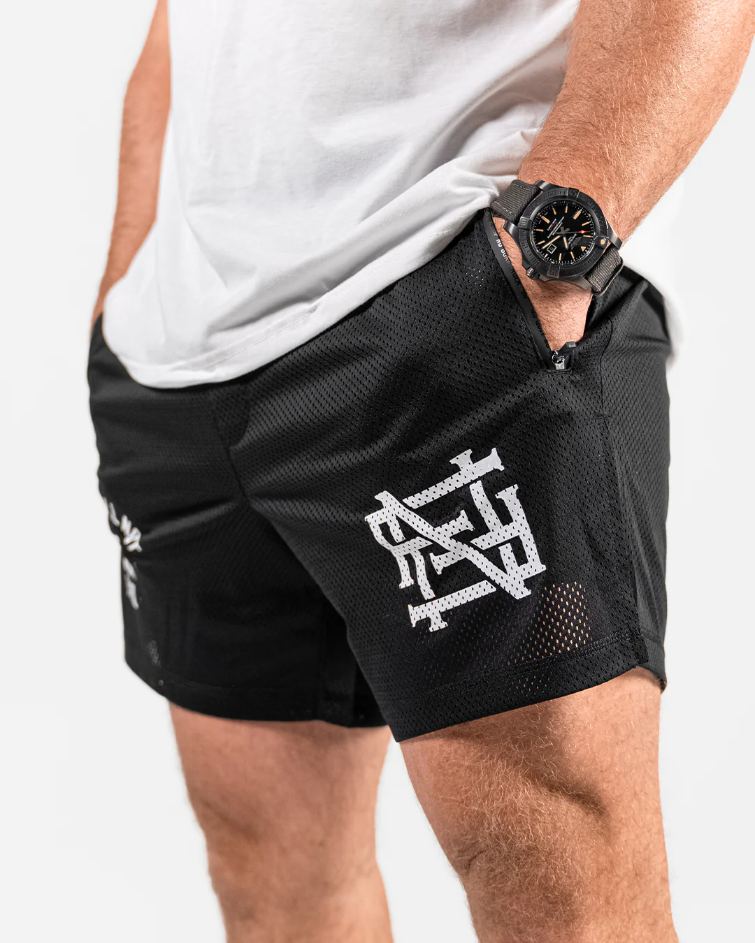 MENS MOMENTUM MESH SHORTS - BLACK - Image 4