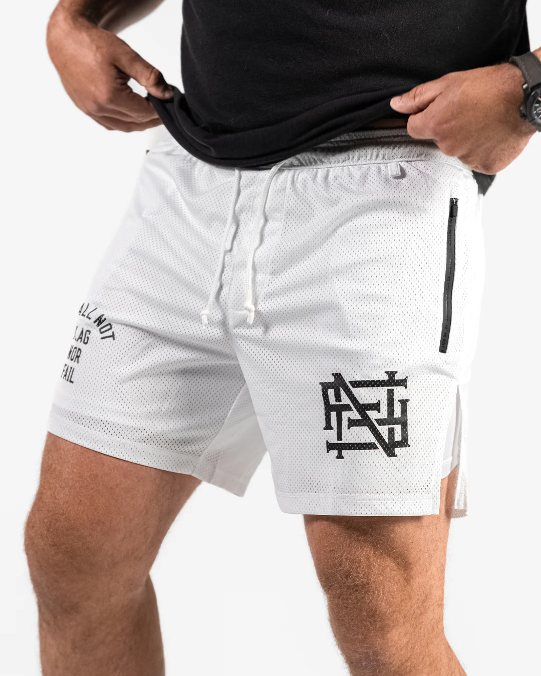 MENS MOMENTUM MESH SHORTS - WHITE - Image 4