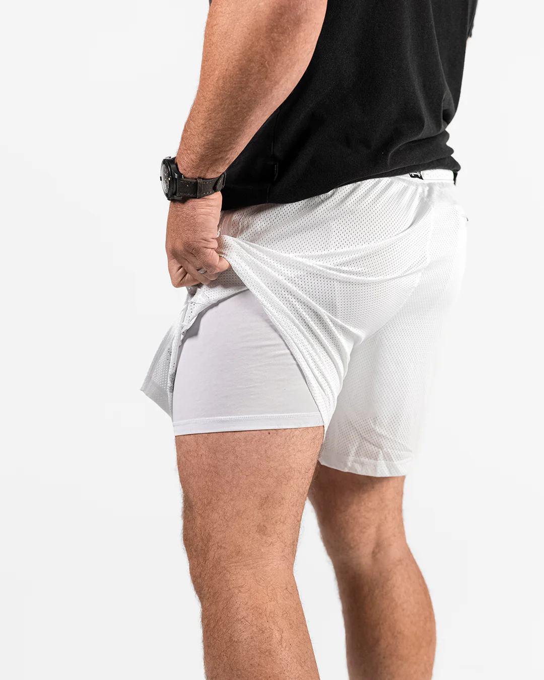 MENS MOMENTUM MESH SHORTS - WHITE - Image 5