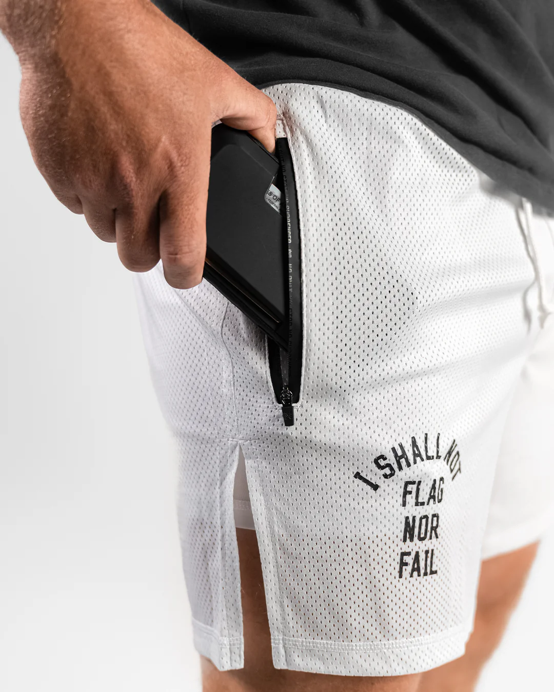 MENS MOMENTUM MESH SHORTS - WHITE - Image 6