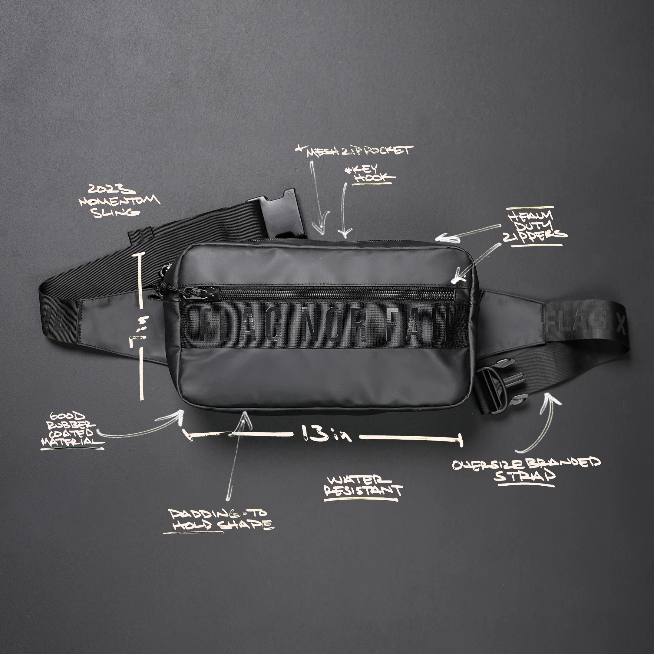 MOMENTUM SLING BAG 7L- BLACK - Image 3