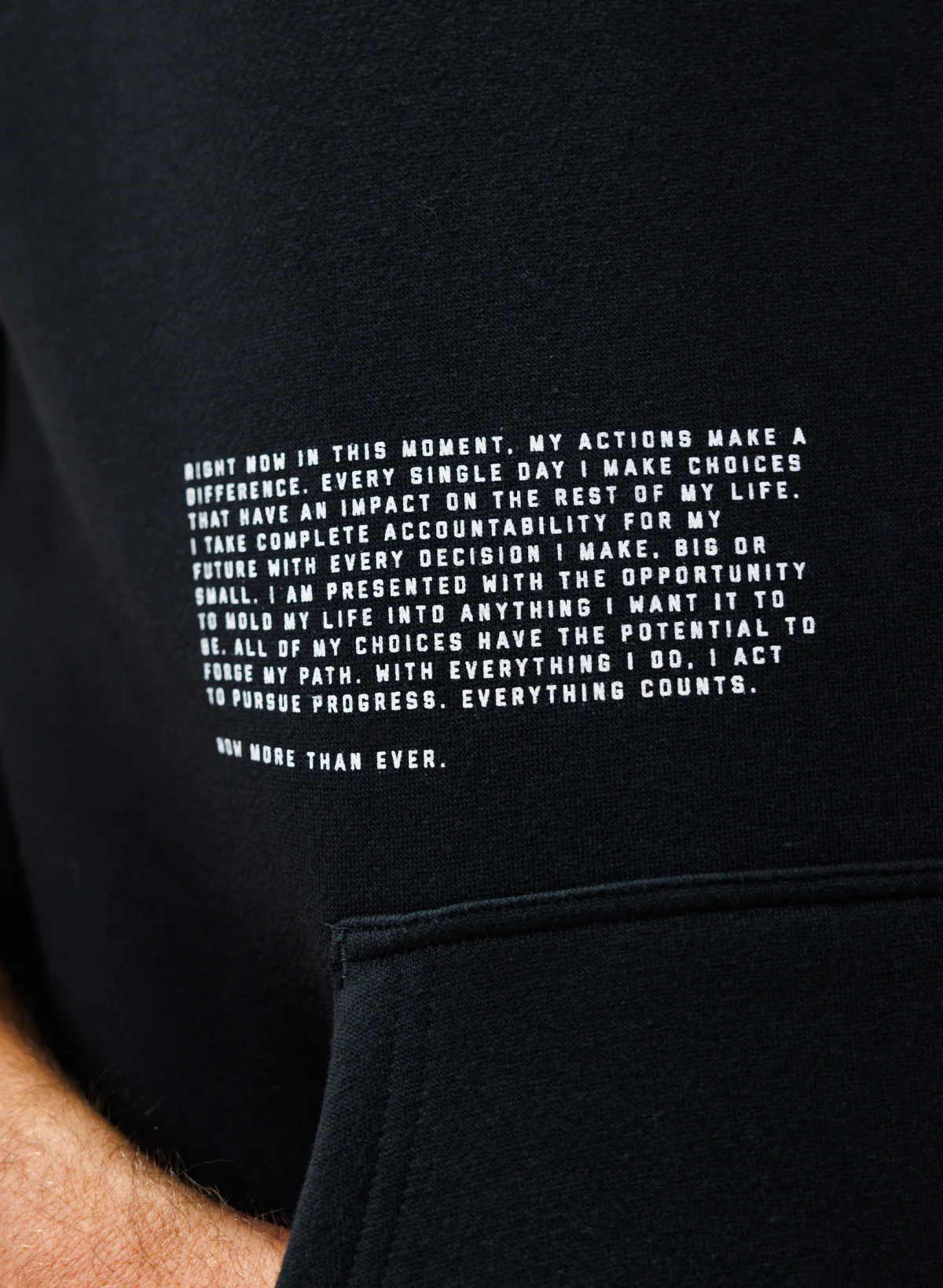 MORE THAN EVER SLEEVELESS HOODIE - BLACK - Image 4