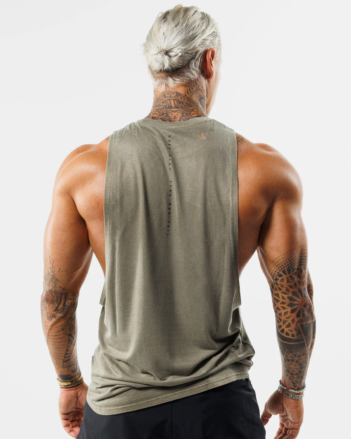 MOTO DISTRESSED BRO TANK - OLIVE - Image 6