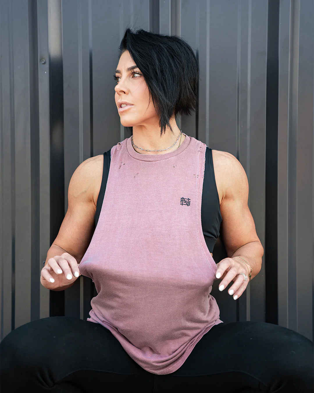MOTO DISTRESSED BRO TANK - RED - Image 2