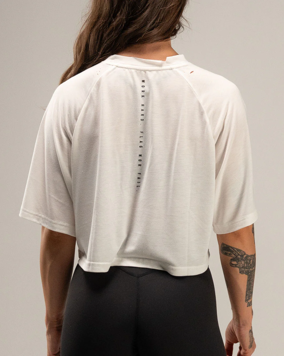 MOTO CROP TEE - WHITE - Image 3