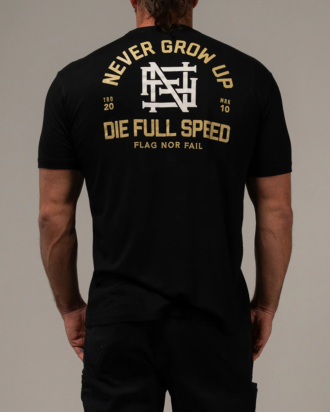 NEVER GROW UP TEE - BLACK - Image 5