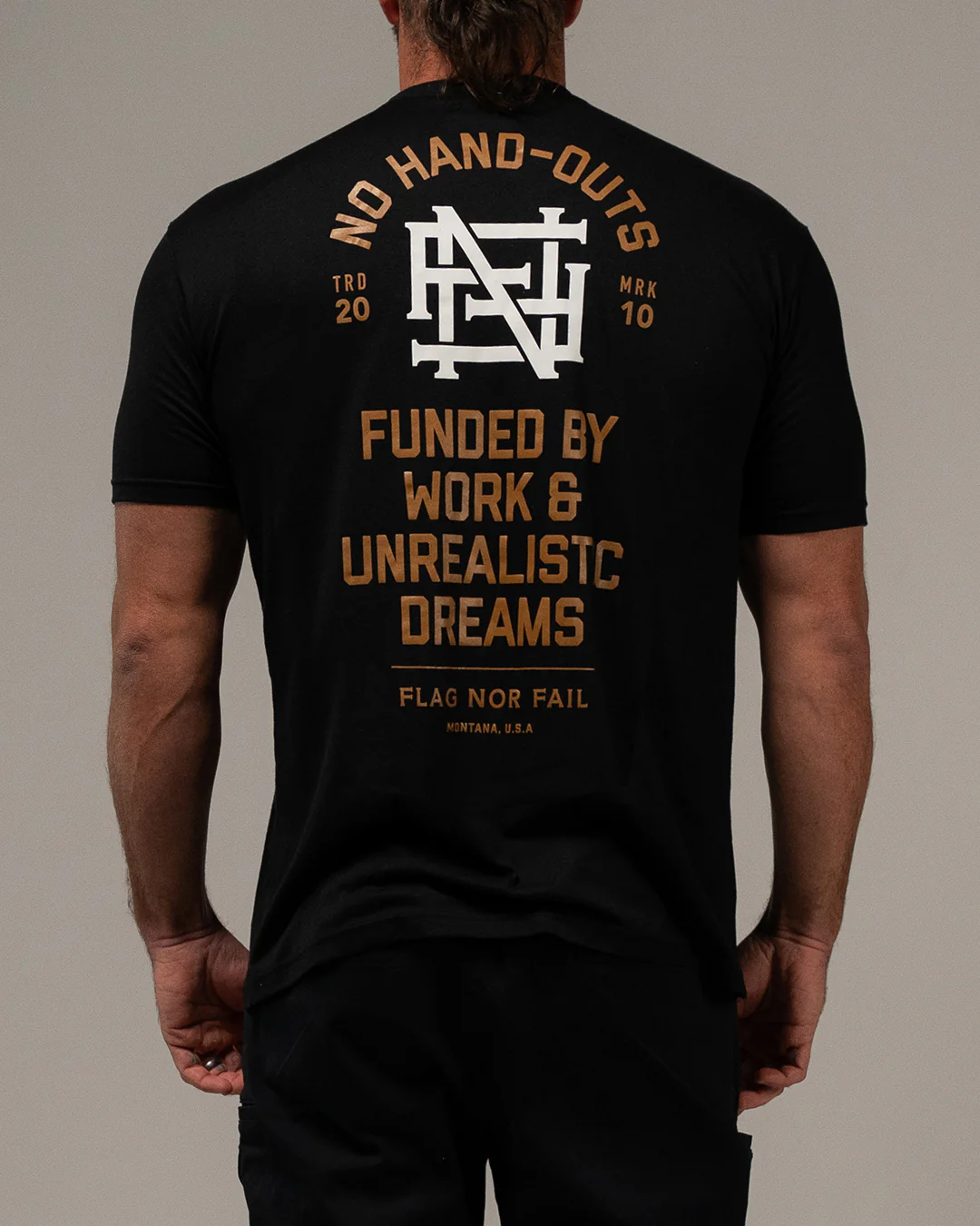 NO HAND OUTS TEE - BLACK - Image 5