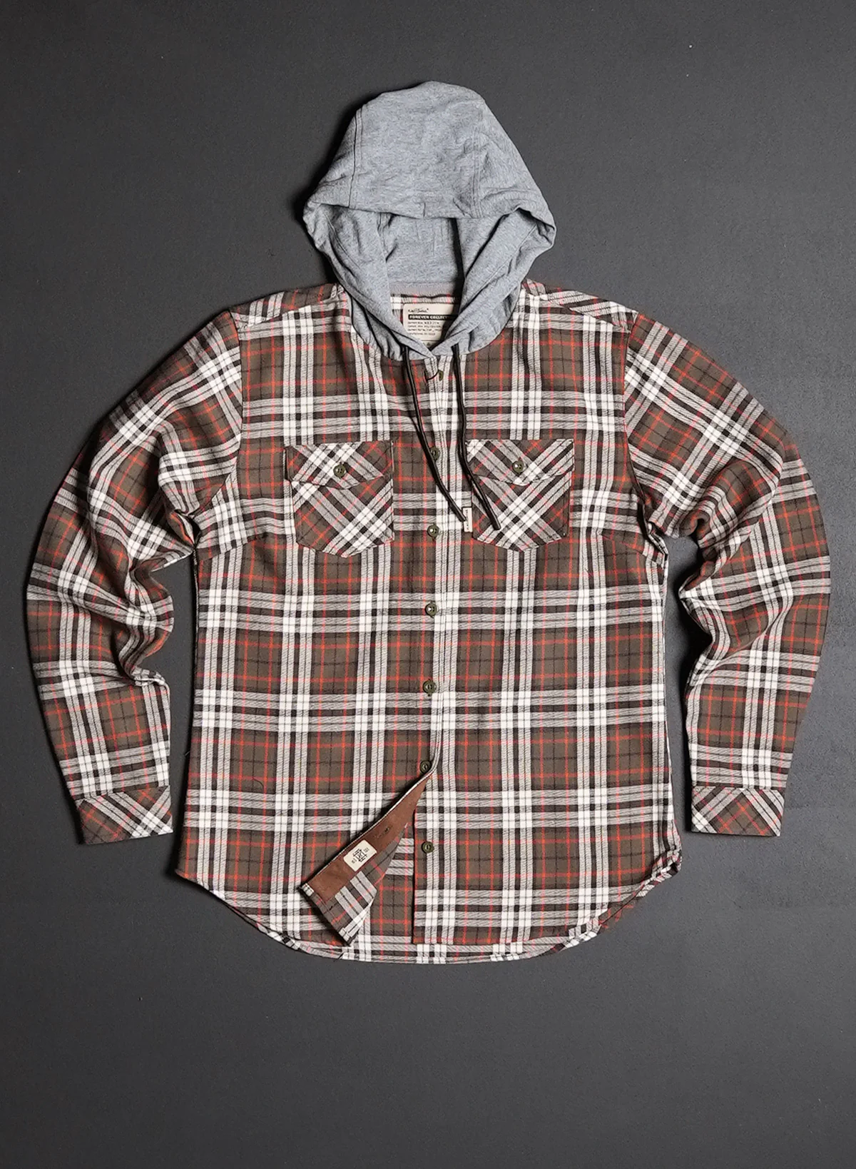 WOMEN'S HOODED FOREVER FLANNEL - ORANGE - Image 4