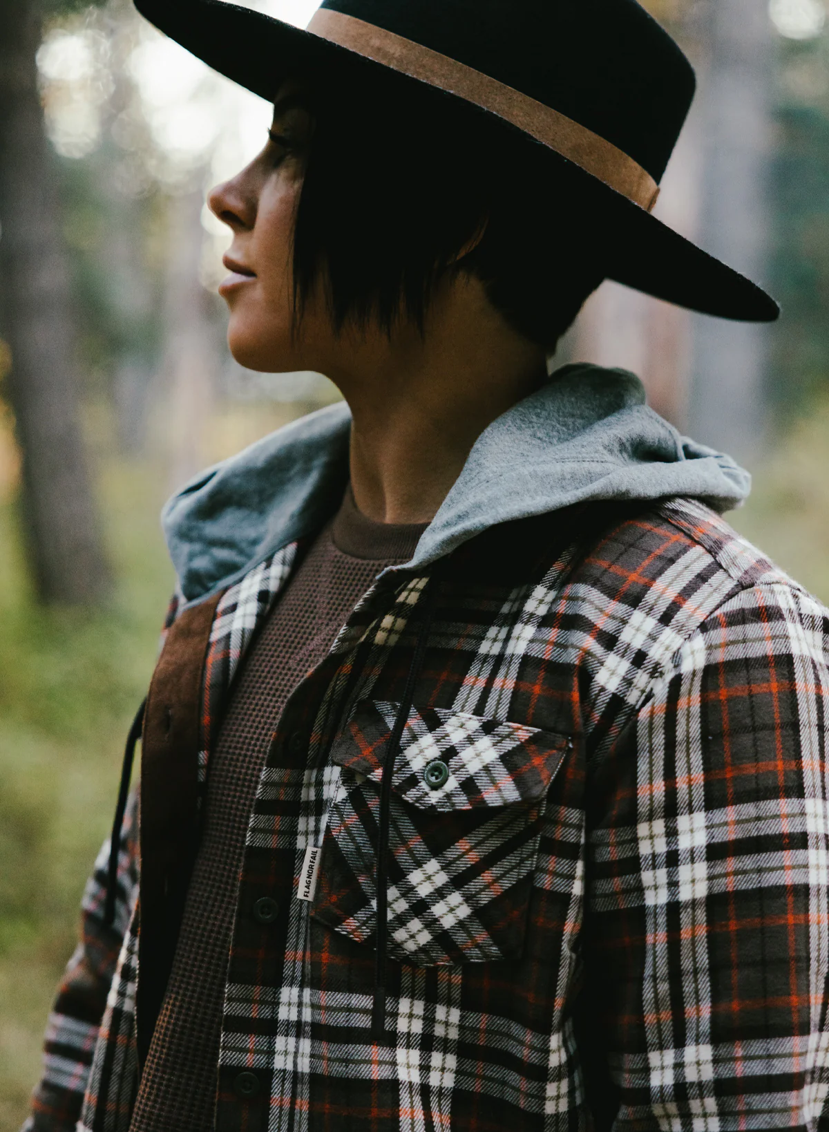 WOMEN'S HOODED FOREVER FLANNEL - ORANGE - Image 7