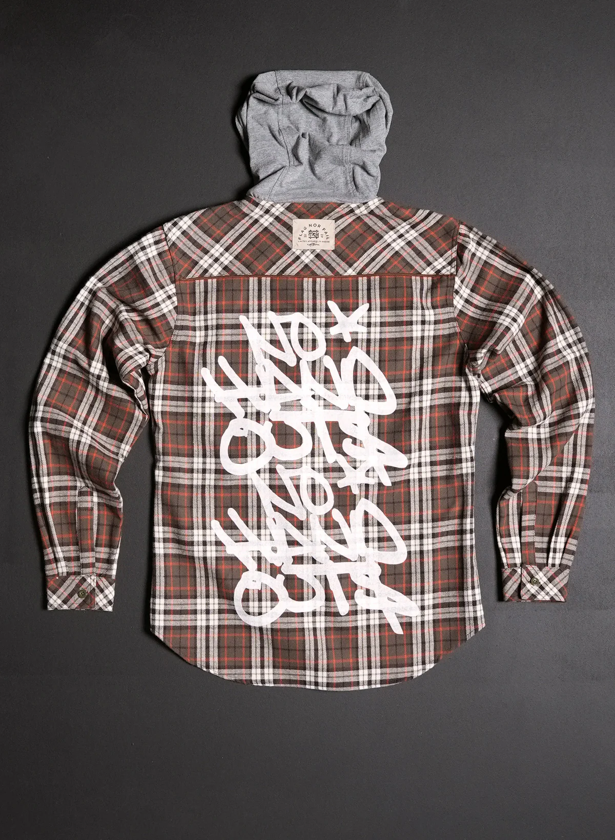 WOMEN'S HOODED NO HANDOUTS X FOREVER FLANNEL - ORANGE - Image 4