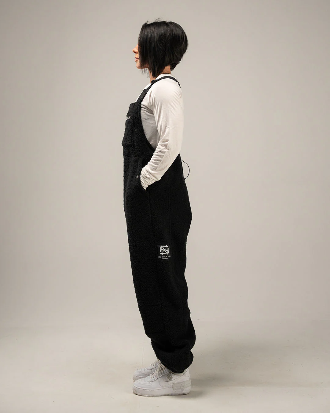 WOMENS OVERALLS - BLACK SHERPA - Image 3