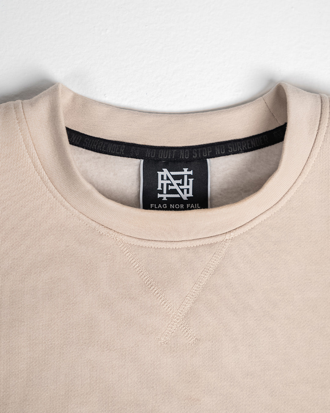 WOMENS OVERSIZED CROP CREWNECK - TAN - Image 4
