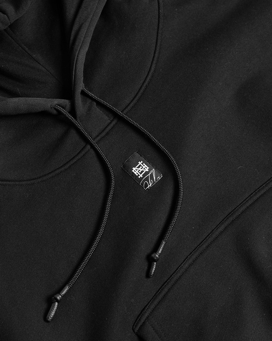 WOMENS OVERSIZED CROP HOODIE - BLACK - Image 4