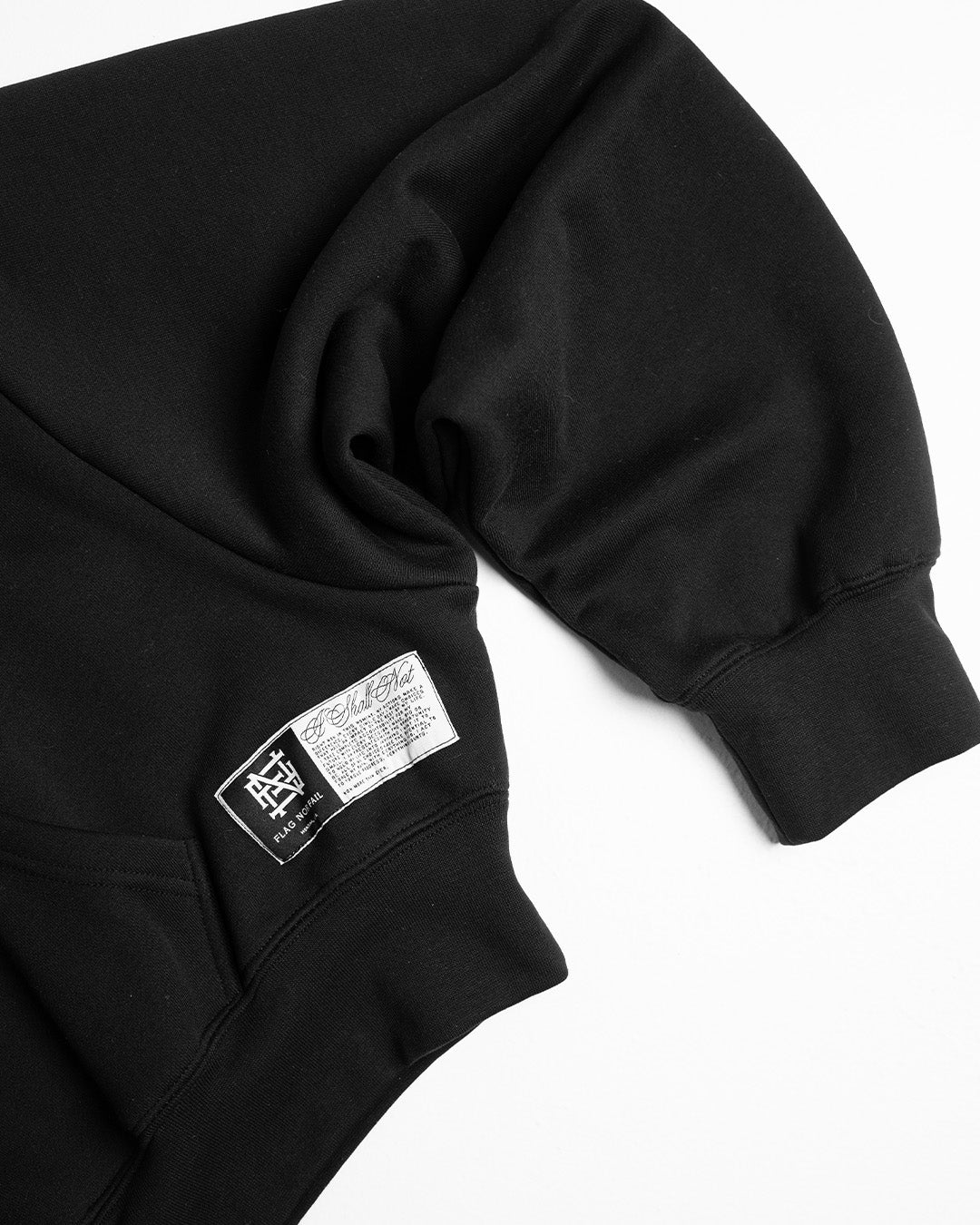 WOMENS OVERSIZED CROP HOODIE - BLACK - Image 7