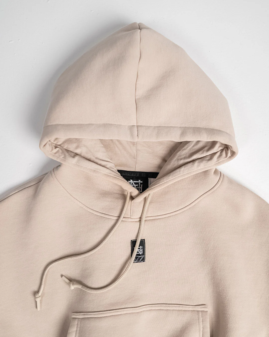 WOMENS OVERSIZED CROP HOODIE - TAN - Image 4