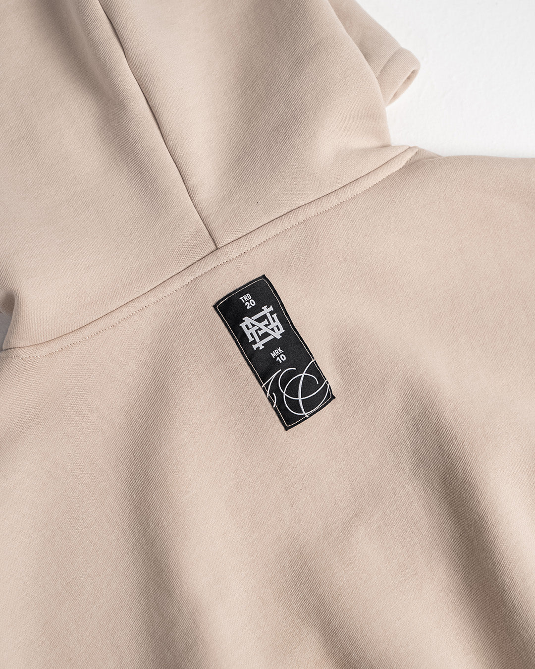 WOMENS OVERSIZED CROP HOODIE - TAN - Image 5