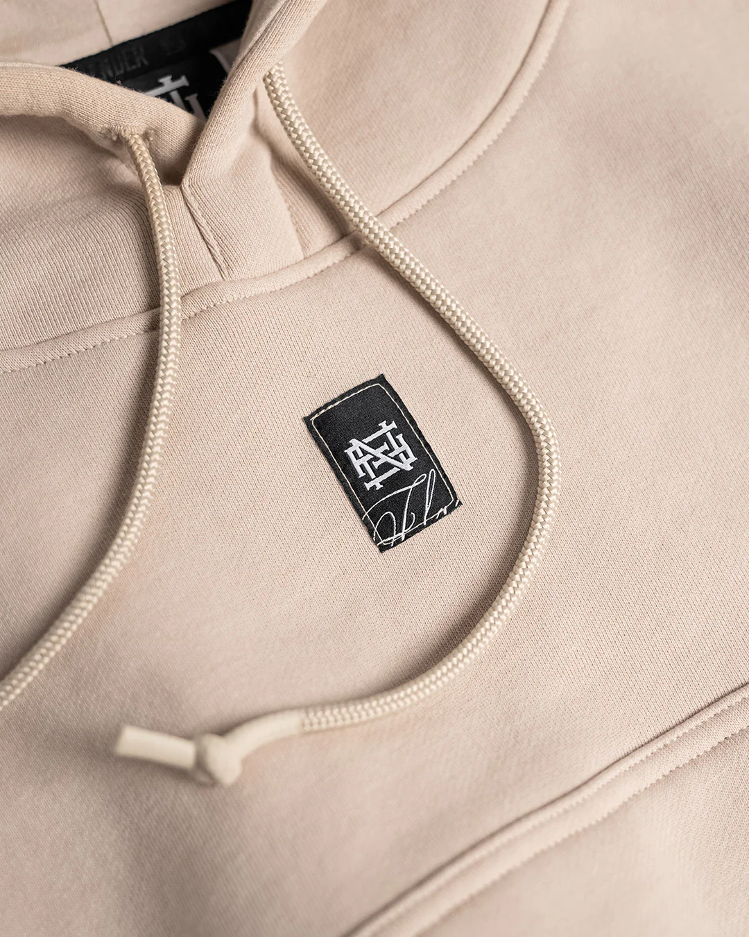 WOMENS OVERSIZED CROP HOODIE - TAN - Image 6