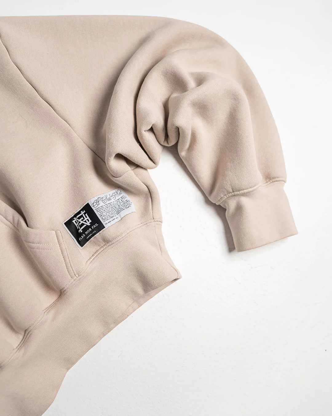 WOMENS OVERSIZED CROP HOODIE - TAN - Image 7