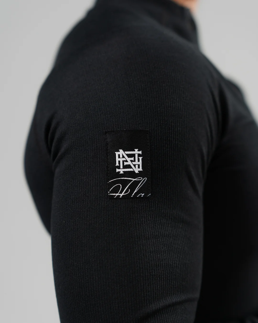 WOMENS RIBBED HENLEY - BLACK - Image 7