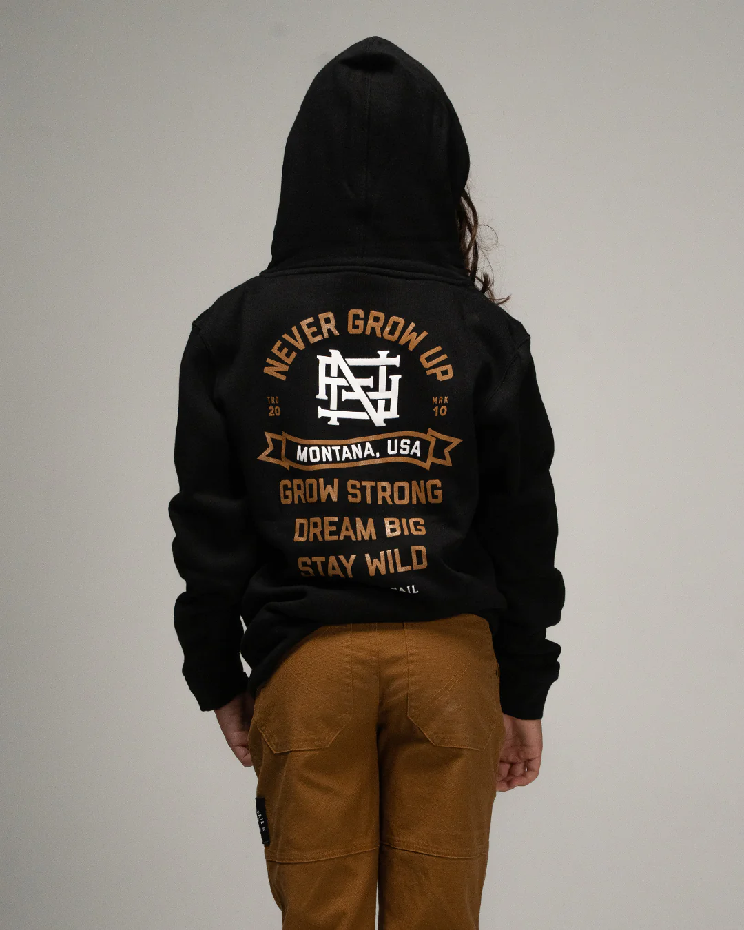 YOUTH NEVER GROW UP HOODIE - BLACK - Image 2